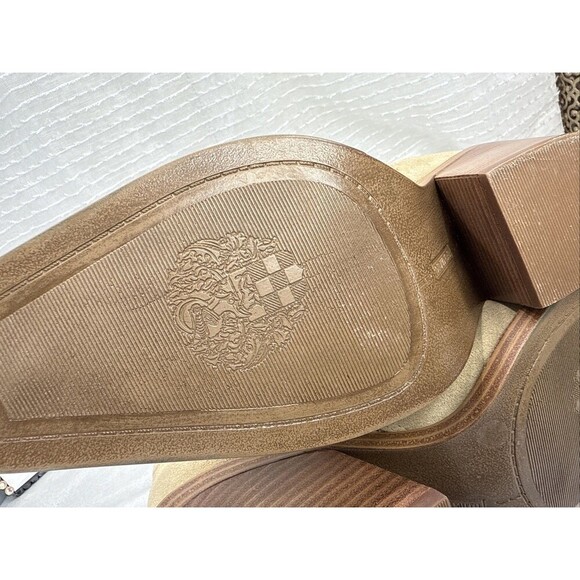 (E2) Vince Camuto Amtinda Square Toe Block Heel Leather Bootie Tortilla 8.5 M - Picture 11 of 15